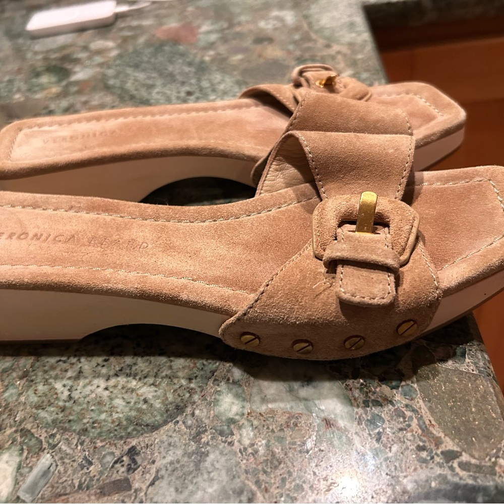 Veronica Beard Women's Davina Suede Slides Sandals Size 7 - Picture 10 of 11